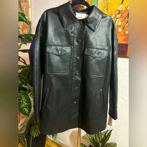 BCBGeneration vegan black leather jacket size L